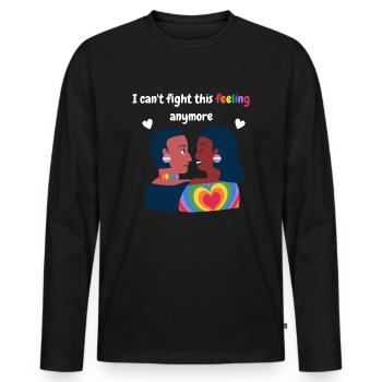 Je ne peux plus combattre ce sentiment. Design LGBTQ+. - T-shirt manches longues Premium bio Homme - noir - Devant - Nico (187cm)