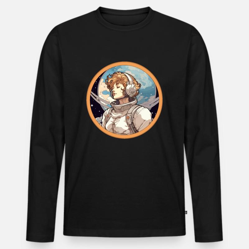 Astro Beauty 2 - Männer Premium Bio Langarmshirt - Schwarz