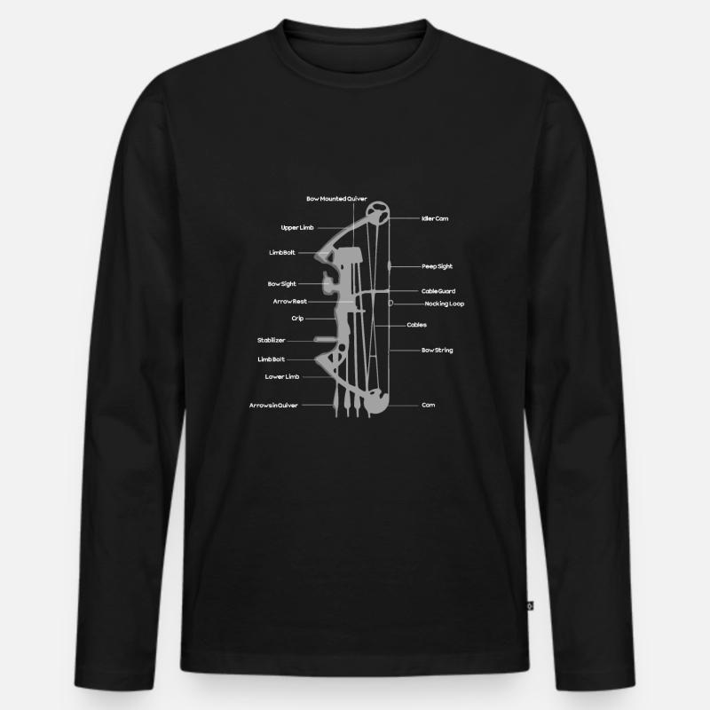 Outdoor-Jagdbogen Definition des Bogenschießpfeils - Männer Premium Bio Langarmshirt - Schwarz
