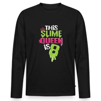 Colorful Kids Slime Lover Kid Slime Girl Age 8 - Men's Premium Organic Long Sleeve Shirt - black - Front - Nico (187cm)