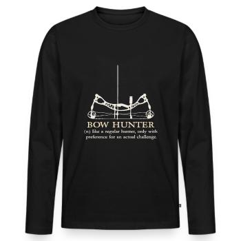 Love Outdoor Hunting Bow Hunter Definition Archery - Men's Premium Organic Long Sleeve Shirt - black - Front - Nico (187cm)