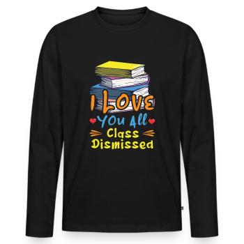 Buchen Glücklicher Sommertag der Schulklasse entlassen - Männer Premium Bio Langarmshirt - Schwarz - Vorne - Nico (187cm)