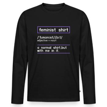 Definition Feminism Rights Women Equality Feminist - Men's Premium Organic Long Sleeve Shirt - black - Front - Nico (187cm)