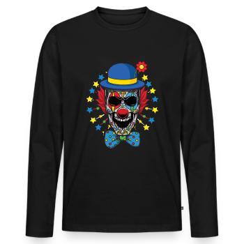 Fun Dia De Los Muertos Clown effrayant Carnaval effrayant - T-shirt manches longues Premium bio Homme - noir - Devant - Nico (187cm)