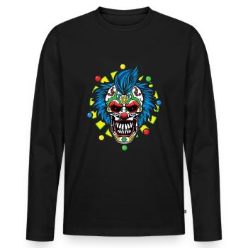 Dia De Los Muertos Creepy Clown Carnival Scary - Men's Premium Organic Long Sleeve Shirt - black - Front - Nico (187cm)