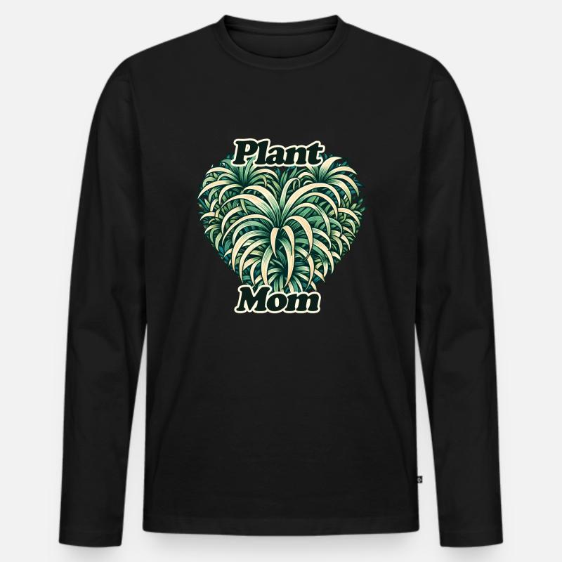 Pflanzen-Mama - Männer Premium Bio Langarmshirt - Schwarz