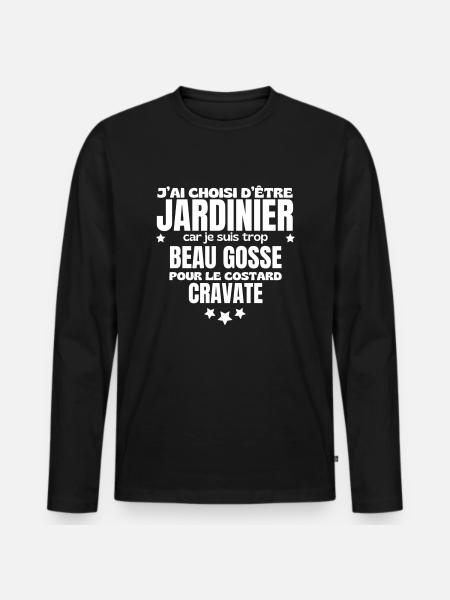 HANDSOME GARDENER KID - Men's Premium Organic Long Sleeve Shirt - black