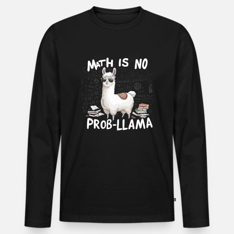 math is no prob-llama - Men's Premium Organic Long Sleeve Shirt - black