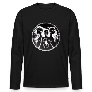 Göttinnen-Trio - Männer Premium Bio Langarmshirt - Schwarz - Vorne - Nico (187cm)