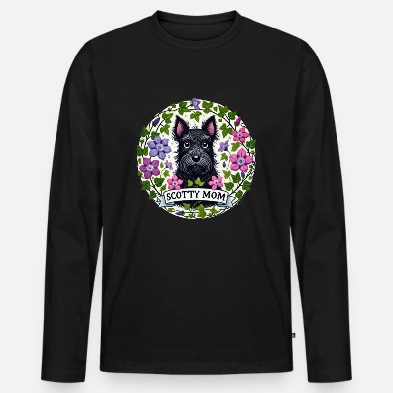 Scotty Mama - Männer Premium Bio Langarmshirt - Schwarz