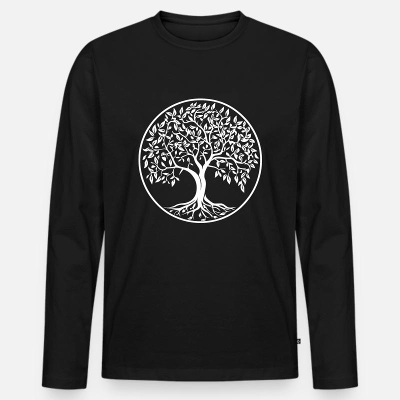 Lebensbaum Symbol Natur Baum des Lebens - Männer Premium Bio Langarmshirt - Schwarz