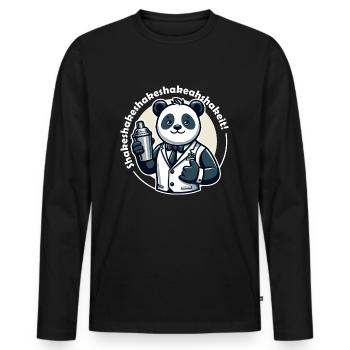 Barman Panda Ours Shaker - T-shirt manches longues Premium bio Homme - noir - Devant - Nico (187cm)