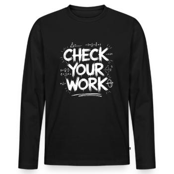 Mathelehrer Inspiration - Männer Premium Bio Langarmshirt - Schwarz - Vorne - Nico (187cm)