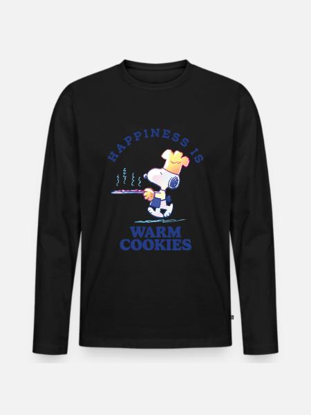 Peanuts Design Happiness er varme cookies - Premium økologisk langærmet T-shirt til mænd - sort