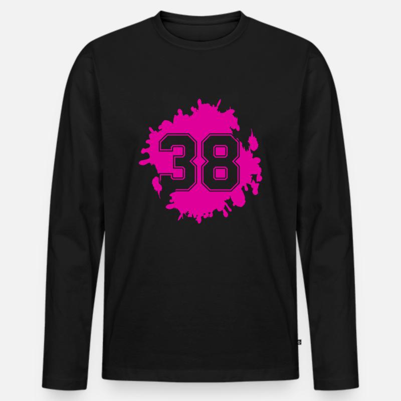 klecks 38 - Männer Premium Bio Langarmshirt - Schwarz