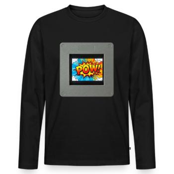 POW Slide - Men's Premium Organic Long Sleeve Shirt - black - Front - Nico (187cm)