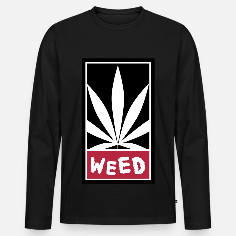 Weed - Männer Premium Bio Langarmshirt - Schwarz