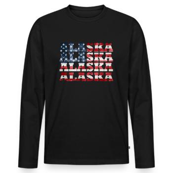 Alaska - Men's Premium Organic Long Sleeve Shirt - black - Front - Nico (187cm)