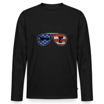 RC Buggy Amerikanische Flagge Sonnenbrille Modellauto - Männer Premium Bio Langarmshirt - Schwarz - Vorne - Nico (187cm)