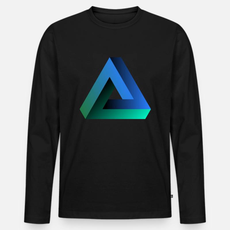 geometrisches Dreieck - Männer Premium Bio Langarmshirt - Schwarz