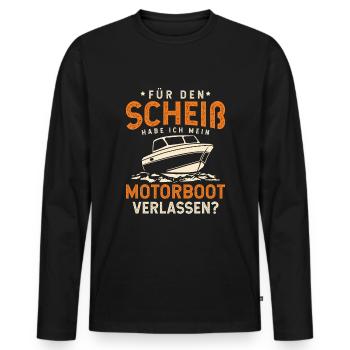 Sportboot Rennboot Bootsbesitzer Kapitän Motorboot - Männer Premium Bio Langarmshirt - Schwarz - Vorne - Nico (187cm)