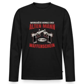 Schützenfest Schießen Schießsport Sportschütze - Männer Premium Bio Langarmshirt - Schwarz - Vorne - Nico (187cm)