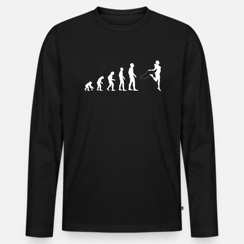 Skipping rope Rope Jumping Evolution - Men's Premium Organic Long Sleeve Shirt - black