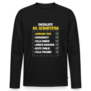 Ein Star wird 60 Jahre alt - Männer Premium Bio Langarmshirt - Schwarz - Vorne - Nico (187cm)