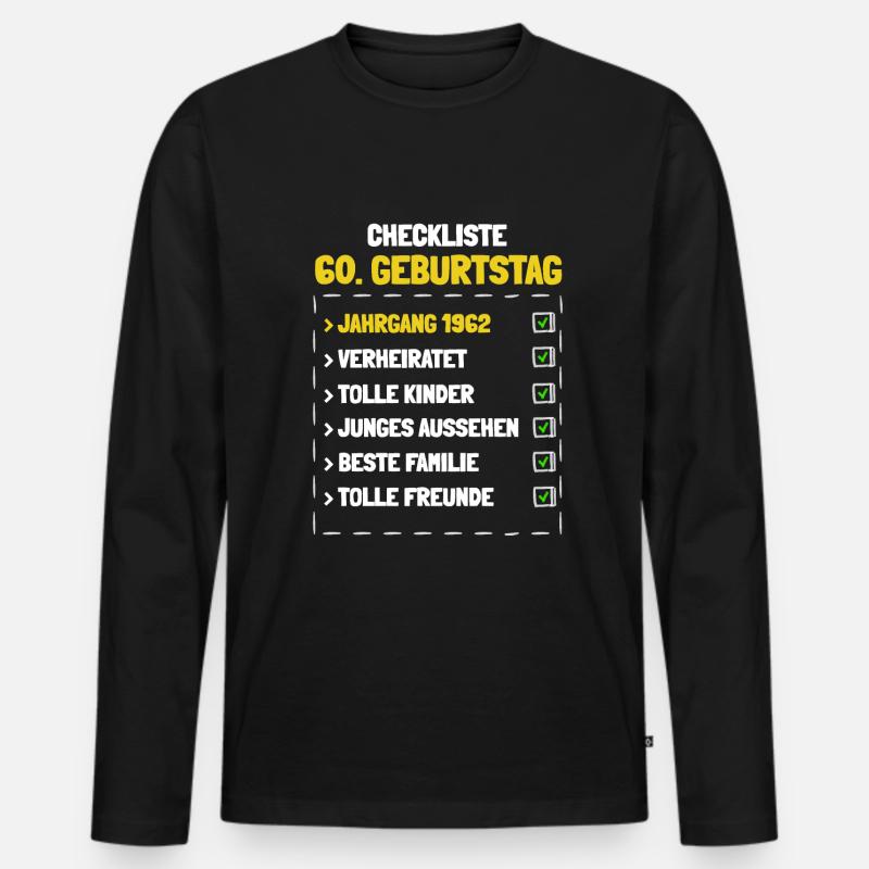 Ein Star wird 60 Jahre alt - Männer Premium Bio Langarmshirt - Schwarz