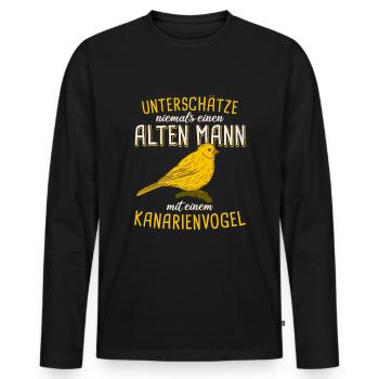 Vogelhalter Vogelzüchter Haustier Kanarienvogel - Männer Premium Bio Langarmshirt - Schwarz - Vorne - Nico (187cm)