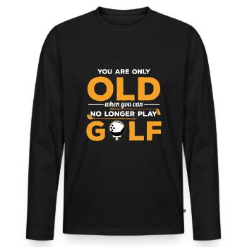 Golfspieler Golfplatz Golfwagen Golf Sport Golf - Männer Premium Bio Langarmshirt - Schwarz - Vorne - Nico (187cm)