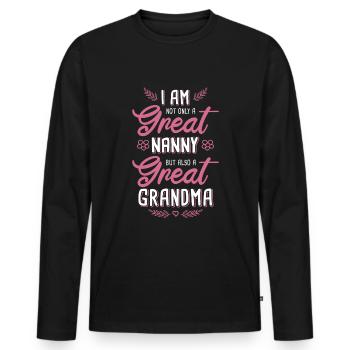 Assistante maternelle Nounou Grand-mère Baby-sitter - T-shirt manches longues Premium bio Homme - noir - Devant - Nico (187cm)