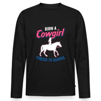 Wild West Western Rodeo Bull Riding Cowboy - Men's Premium Organic Long Sleeve Shirt - black - Front - Nico (187cm)