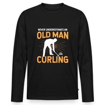 Sport Sports d’hiver Sport de balle Curling - T-shirt manches longues Premium bio Homme - noir - Devant - Nico (187cm)
