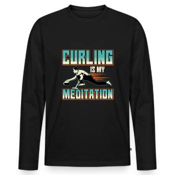 Sport Sports d’hiver Sport de balle Curling - T-shirt manches longues Premium bio Homme - noir - Devant - Nico (187cm)