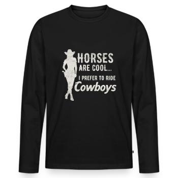 Wild West Western Rodeo Bull Riding Cowboy - T-shirt manches longues Premium bio Homme - noir - Devant - Nico (187cm)