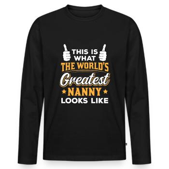 Kinderbetreuer Kindermädchen Aupair Babysitter - Männer Premium Bio Langarmshirt - Schwarz - Vorne - Nico (187cm)
