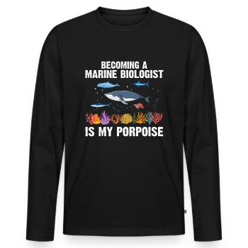 Whale Ocean Sea Marine Biologist Marine Biology - Men's Premium Organic Long Sleeve Shirt - black - Front - Nico (187cm)