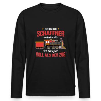 Zugticket Bahnfahren Lockführer Zug Schaffner - Männer Premium Bio Langarmshirt - Schwarz - Vorne - Nico (187cm)
