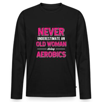Geräteturnen Bodenturnen Akrobatik Gymnastik - Männer Premium Bio Langarmshirt - Schwarz - Vorne - Nico (187cm)