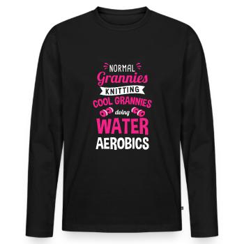 Water aerobics Water sports Fitness Water Aerobics - Men's Premium Organic Long Sleeve Shirt - black - Front - Nico (187cm)