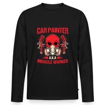 Body Painter Car Mechanic Car Painter - Men's Premium Organic Long Sleeve Shirt - black - Front - Nico (187cm)