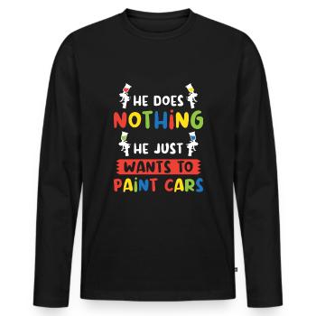 Body Painter Car Mechanic Car Painter - Men's Premium Organic Long Sleeve Shirt - black - Front - Nico (187cm)