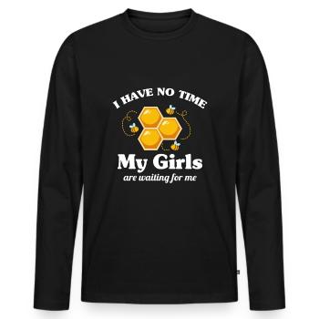 Ruche Apiculture Abeilles Miel Apiculteurs - T-shirt manches longues Premium bio Homme - noir - Devant - Nico (187cm)