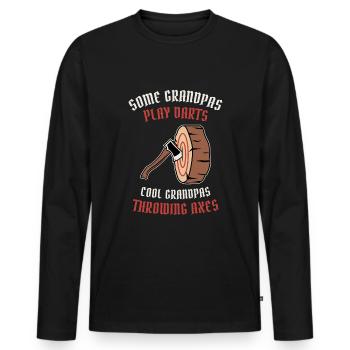 Axt werfen Wurfaxt Doppelaxt Axtwerfer - Männer Premium Bio Langarmshirt - Schwarz - Vorne - Nico (187cm)