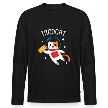 taco cat - Men's Premium Organic Long Sleeve Shirt - black - Front - Nico (187cm)