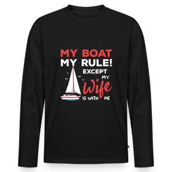 Sportboot Rennboot Bootsbesitzer Kapitän Motorboot - Männer Premium Bio Langarmshirt - Schwarz - Vorne - Nico (187cm)