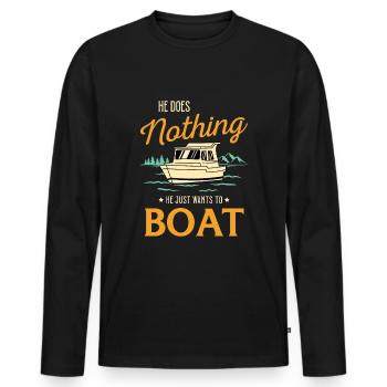 Sportboot Rennboot Bootsbesitzer Kapitän Motorboot - Männer Premium Bio Langarmshirt - Schwarz - Vorne - Nico (187cm)