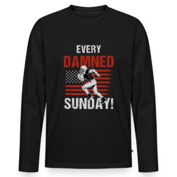 Joueur de football américain Sports American Football - T-shirt manches longues Premium bio Homme - noir - Devant - Nico (187cm)