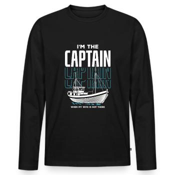 Sportboot Rennboot Bootsbesitzer Kapitän Motorboot - Männer Premium Bio Langarmshirt - Schwarz - Vorne - Nico (187cm)